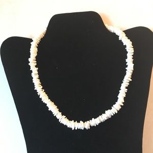 Glass beaded necklace with a twist clasp
